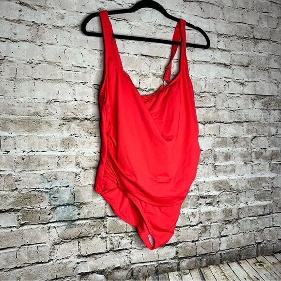 NWT Anne Cole Red One Piece Bathing Suit Plus sz 20 - Picture 1 of 9